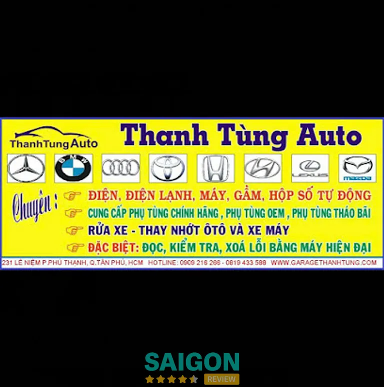 Thanh Tùng Auto: 231 Lê Niệm, phường Phú Thạnh